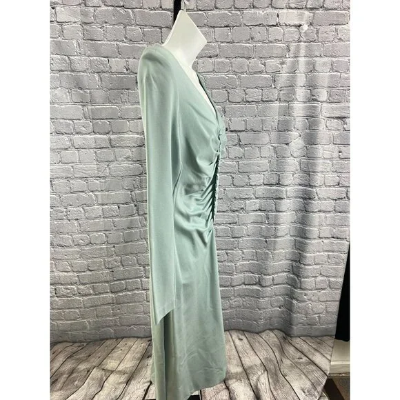 Escada V-Neck Knee-Length Dress - Smocked Blue Size 38 US 6 - Picture 8 of 11